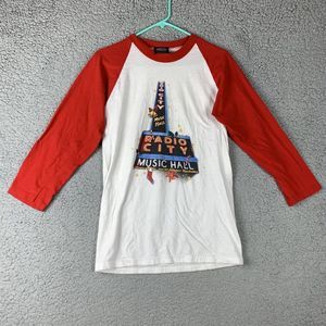 Vtg Radio City Music Hall T-Shirt Made in USA Rockettes 3/4 Sleeve Size S NYC